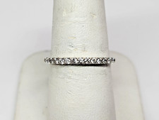 SPARKLY & Thin 14k White Gold 14 Diamond 0.25 ctw. 1.8mm Band Ring Sz 6.5