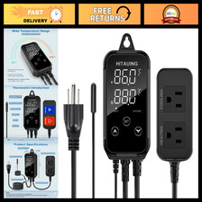 Digital Temperature Controller for Aquarium  Reptile - Dual Outlet Thermostat,
