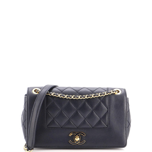 Chanel Mademoiselle Vintage Flap Bag Quilted Sheepskin Small