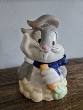 Bugs Bunny Cookie Jar Vintage Warner Bros Looney Tune 1993 Ceramic Bow Carrot 12