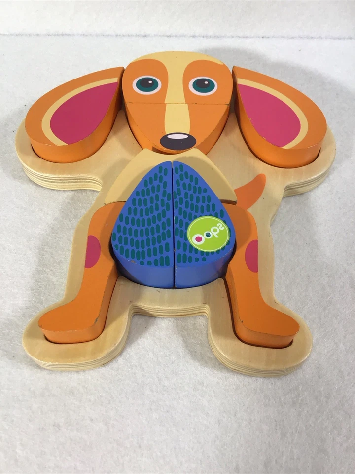 OOPS Happy Puzzle - Rompecabezas de juguete de madera para niños pequeños, personaje de perro Foto 2 de 4