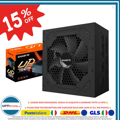 Gigabyte UD750GM Modulares ATX Netzteil 750W UD Gold 5 Anschlüsse Schwarz
