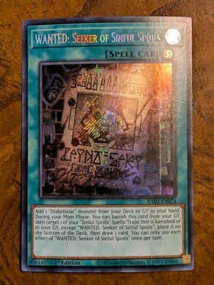 Wanted: Seeker of Sinful Spoils Secret Rare RA03-EN074 1st Ed NM Yu-Gi-Oh!