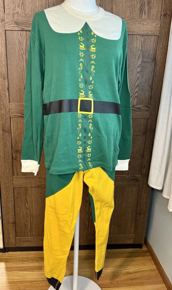 Hanna Anderson “Elf” Buddy Pajamas Costume Organic Cotton Adult Sz L Unisex - Image 3 of 4