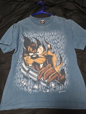 Vintage Tasmanian Devil Shirt Taz Looney Toons Rare Signal Sport Size L -1997
