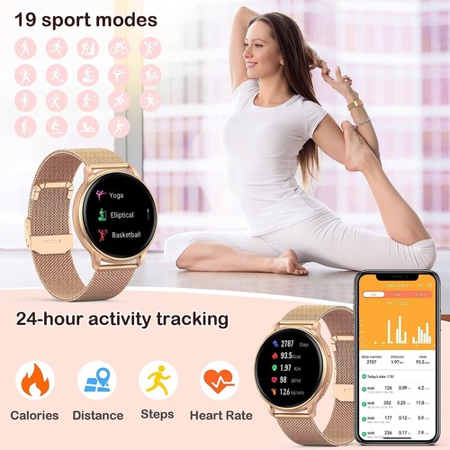 Smartwatch Herren Damen Fitnessuhr Armbanduhr mit Pulsmesser Schrittzähler Uhr - Bild 13 von 19