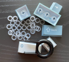 120x Rubber Keycap O-Ring W/ Cap Puller Switch Dampen Sound Mechanical Keyboard
