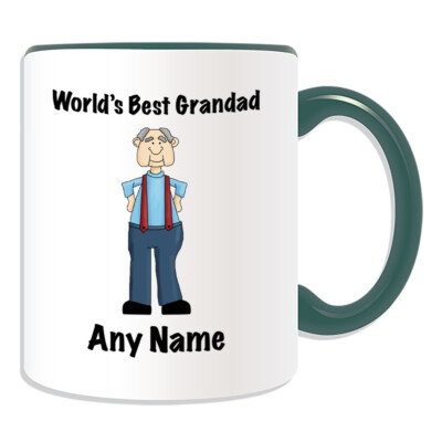 Personalisierte Geschenk Welt Opa blau Tasse Tasse Geburtstag Weihnachten Name Text Ihn