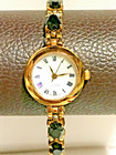 Vintage Fashion Quartz Cubic Zirconia Dark Blue Stones Ladies Dress Watch Works