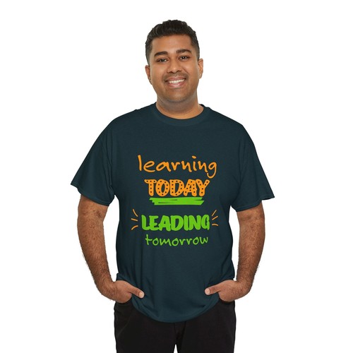 School Teacher Unisex Heavy Cotton Up to 5XL Tee T-Shirt 'Leading Tomorrow' - Picture 70 of 118