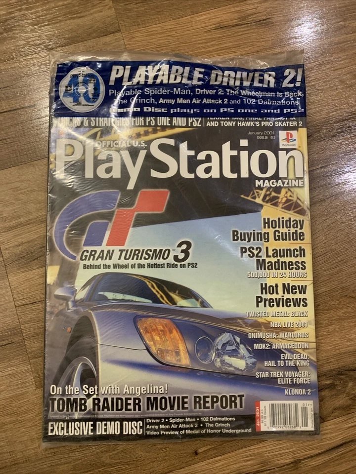 SEALED! NEW! Official US Playstation Magazine January 2001 w/ CD! Gran Turismo 3 - Image 2 of 4