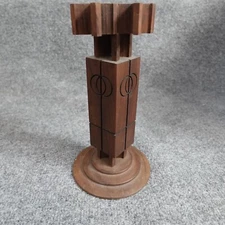 Midcentury Modern Teak Candlestick Brutalist Bauhaus