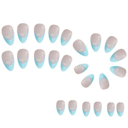 Detachable Fake Nails DIY False Nails Long Almond Simple French - Picture 5 of 5