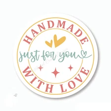 Handmade With Love Just For You Envelope Seals Crafting Stickers Labels Favors