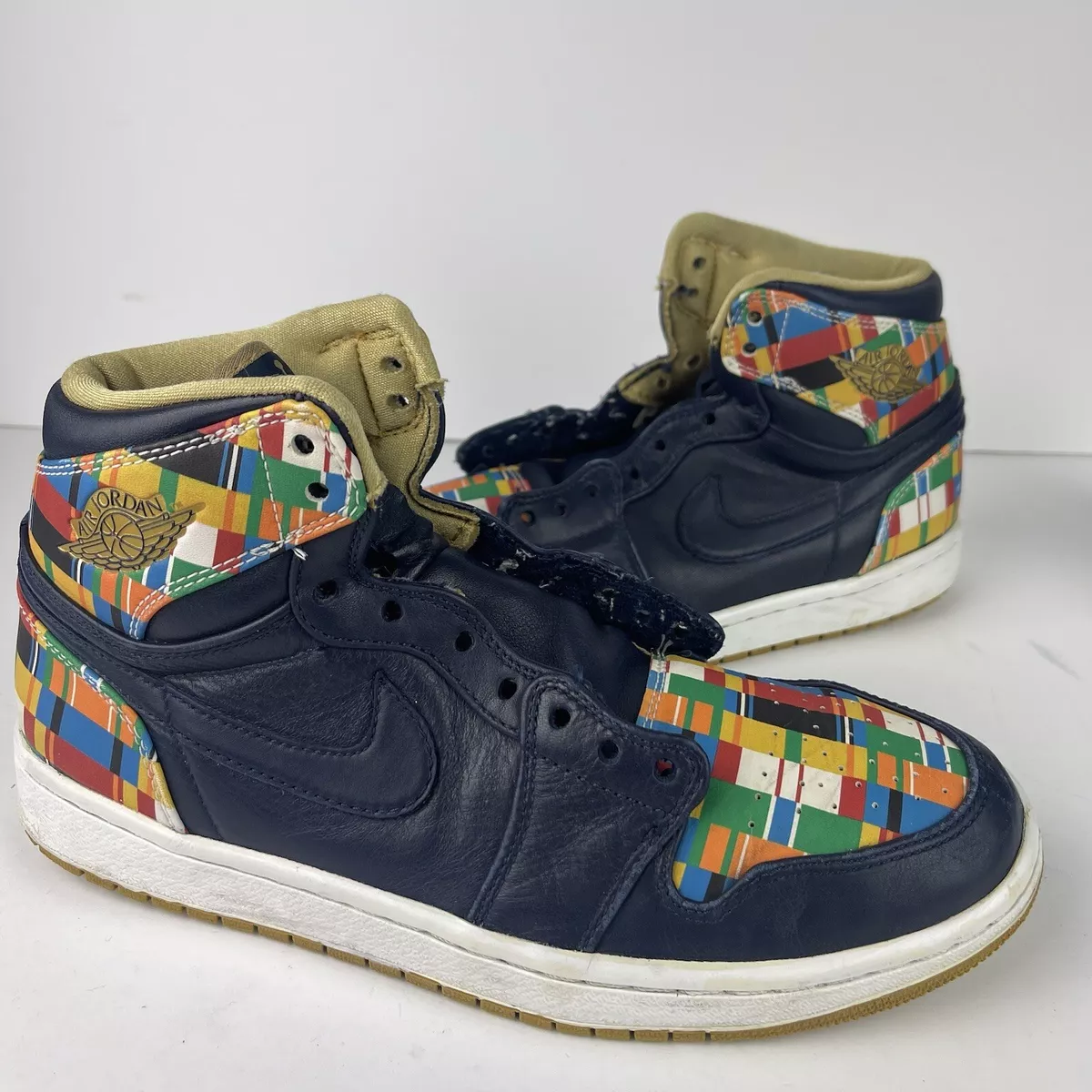 Air Jordan 1 Retro High RTTG D.C 539542 435 Obsidian/Metallic Gold-Wht Size 8