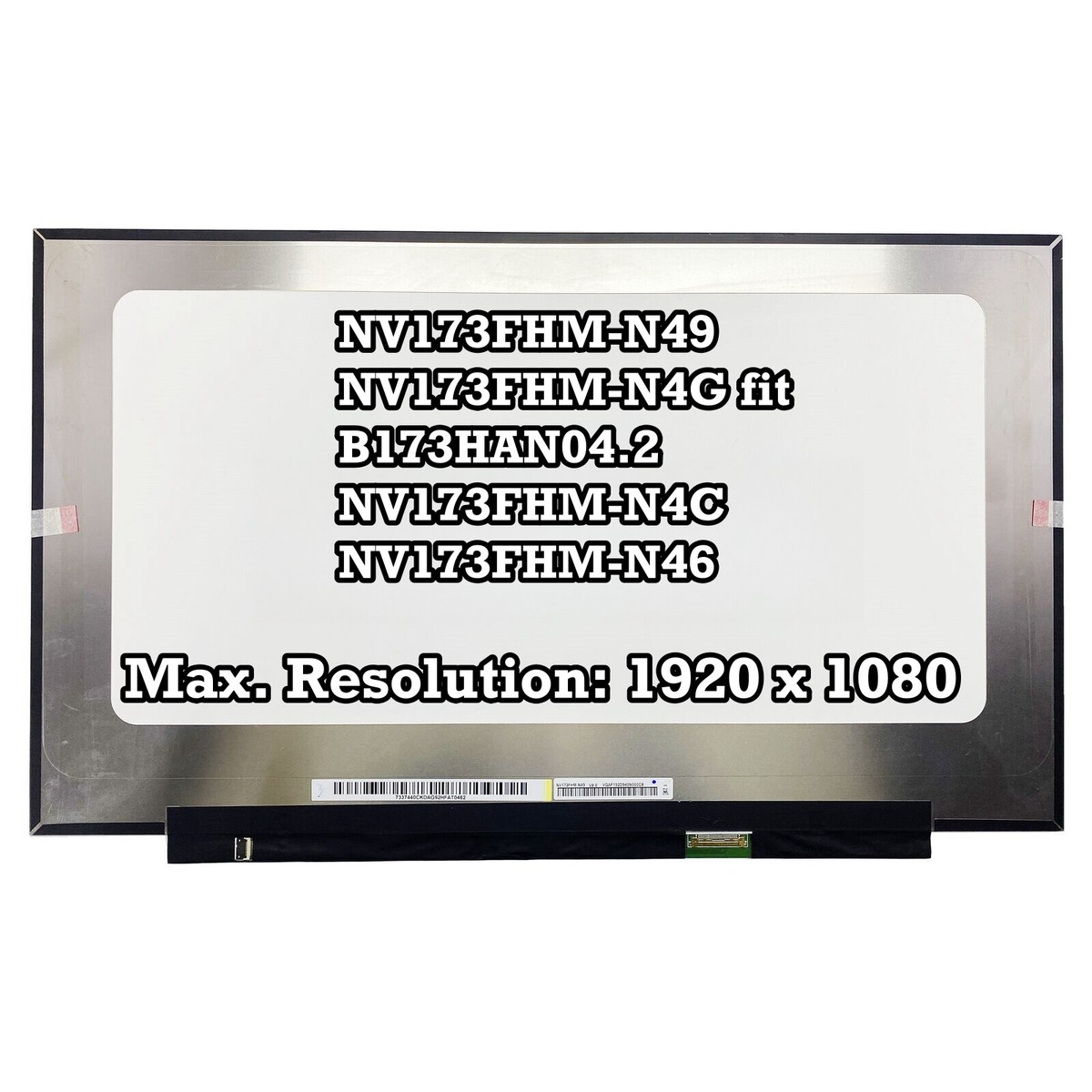 17.3" Replacement LCD Screen For NV173FHM-N4C, N32, N49, N46 V8.0 - Matte 1920x1080 30-pin EDP - View #4