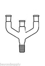 lab Modified Claisen  glass adapter  three straight inlets 24/40 new