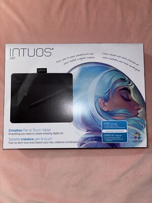Wacom Black Small Intuos Art Pen and Touch Tablet **Pen Missing**