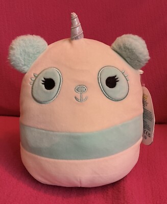 Squishmallows Inez Pandacorn Panda Einhorn cremefarben neuwertig weiches Plüschtier 8 Zoll Etikett