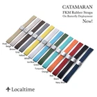 CATAMARAN FKM Rubber Watch Straps Butterfly Clasp Quick Release Bars 13 Colours