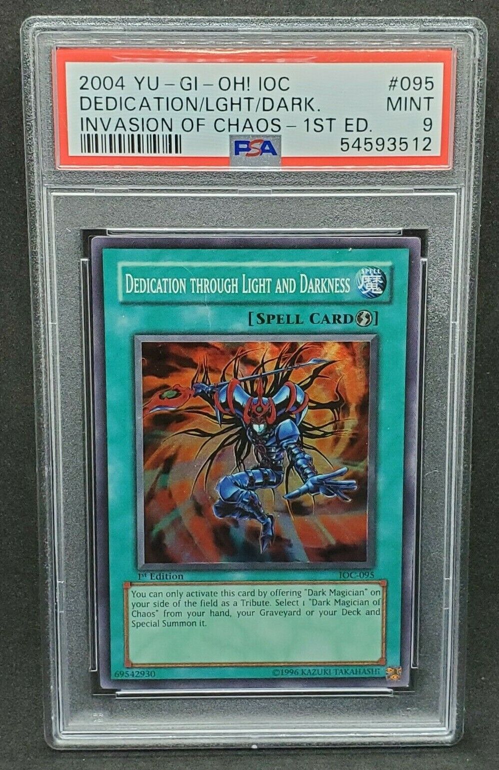 Pind indhente Koncentration Yugioh PSA 9 MINT Dedication through Light and Darkness IOC-095 Super 1st  Ed. | eBay