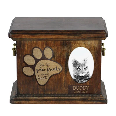 Chartreux urne en bois pour chat Art-Dog - Photo 1/4