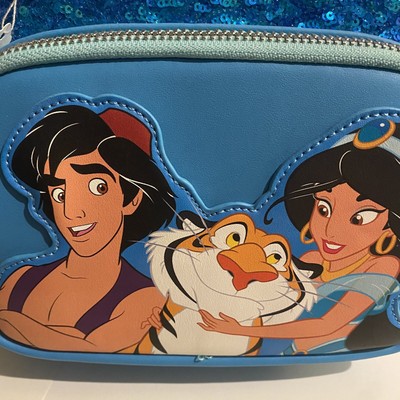 Loungefly Disney Aladdin TWO TONED JASMINE Rajah Sequin  display picture 1