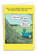 1 Funny Mother's Day Card with Envelope - Spoiled Little Engine C3569MDG