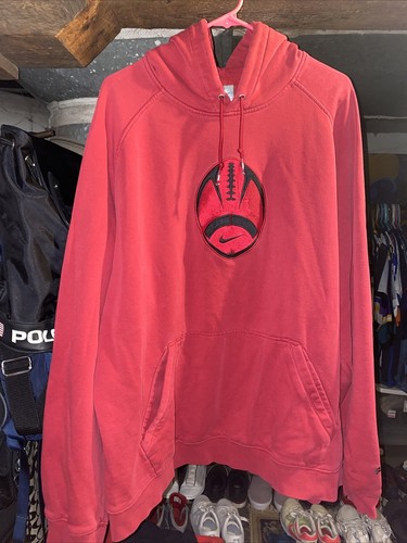 red nike football hoodie
