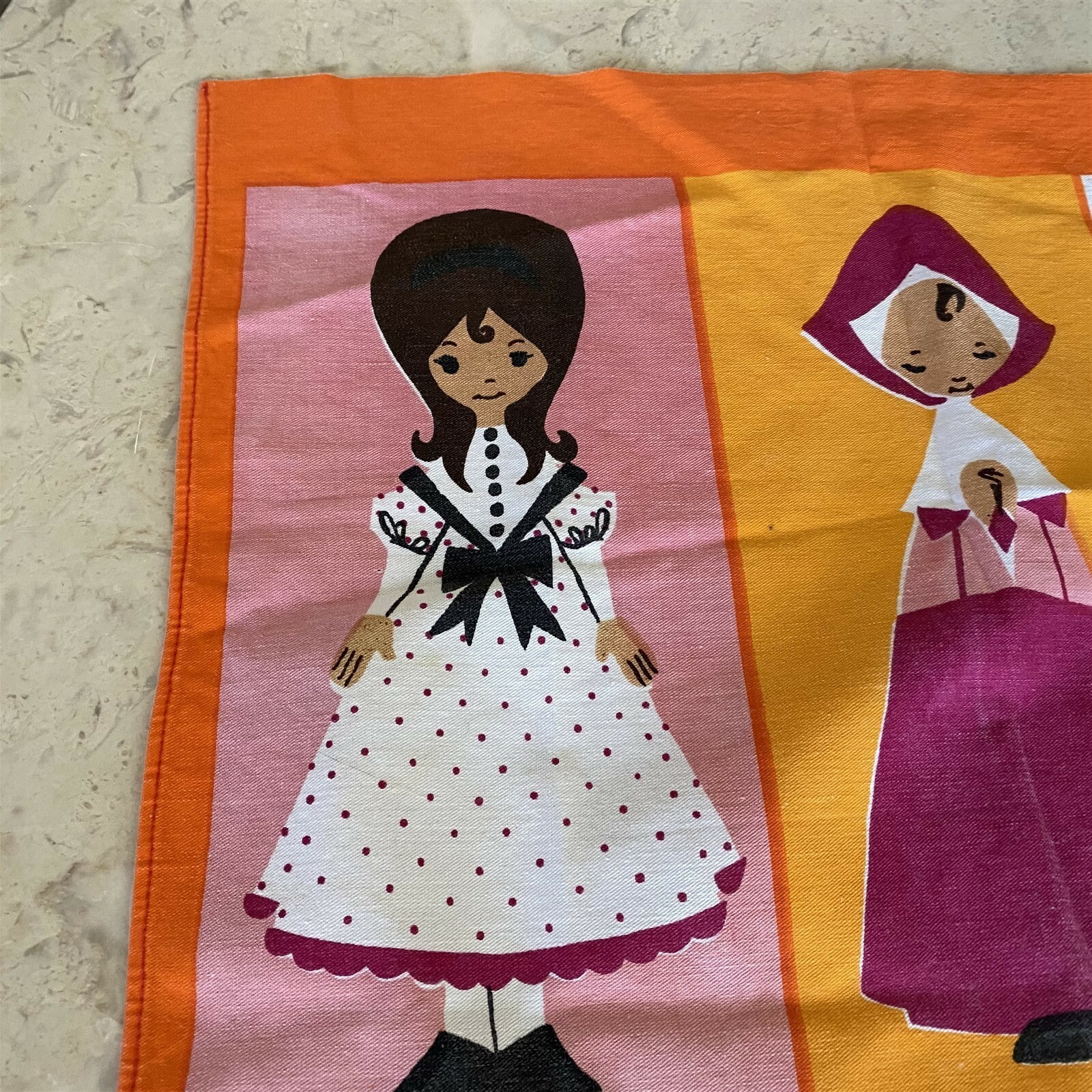 Vintage Kitchen Towel Tea Towel Days of the Week Girl Child Bright eBay