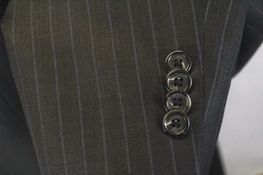 Traje pantalón Michael Kors a rayas carbón para hombre 2 piezas lana clásica 42 L Foto 4 de 4