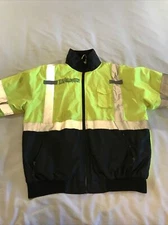 SafetyGear By PIP Work Jacket ANSI 107-2010 Fleece Lined, Hi-vis Yellow Class 3