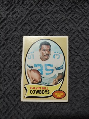calvin hill 1970 topps rookie cowboys yale #260 (crease, writing, rounded corner