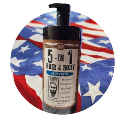 Smooth Groom ~ Aqua Fresh 5-in-1 Hair & Body Wash 32 fl oz for The Rugged Man