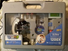 AMSCOPE KIDS 120X to 1200X 52 Piece Kit Biological Microscope Set