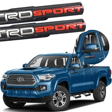 2Pcs TD SPORT Emblem Nameplate Badge for Tacoma Tundra 4 Runner Side Fender Door