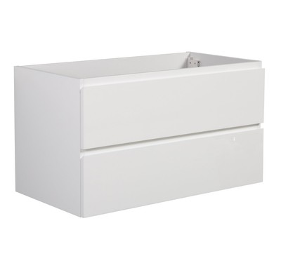 Waschbeckenunterschrank Angela 100cm - Hochglanz Weiß - Unterschrank Badmöbelset