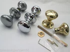 SOLID BRASS - Victorian rim lock door pull handles knobs