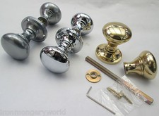 SOLID BRASS - Victorian rim lock door pull handles knobs