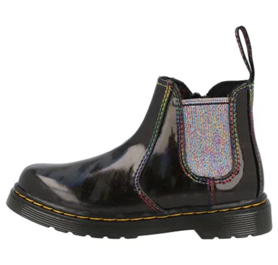 Botas Dr Martens 2976 Sparkle Rays para mujer talla 5 juveniles 3,5 cuero negro NUEVAS $110 Foto 3 de 4