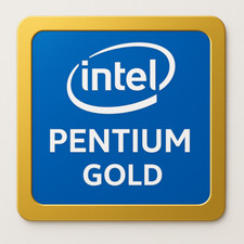 2 x NEW Intel Pentium Gold Sticker. 18mm by 18mm USA Seller