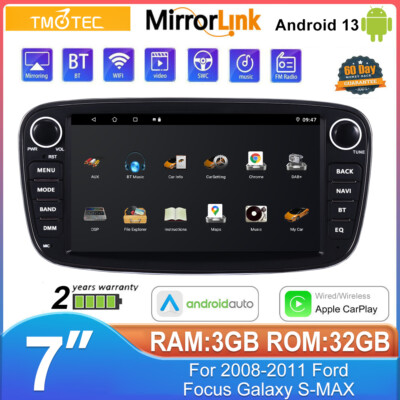 Carplay Autoradio GPS Sat Nav Radio BT für Ford Focus Mondeo Mk4 S/C MAX Galaxy