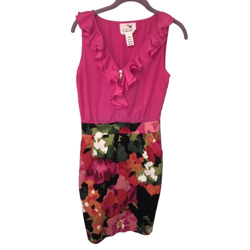 Tabitha Great Escape Dress Size 4 Ruffles Pink Pockets Floral Anthropologie - Picture 2 of 10