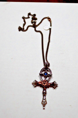 Alchemy Gothic Necklace Steampunk Auto-Kinetic Literankh Cross Ankh Pendant