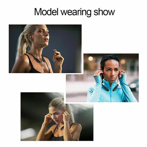 Wireless Headset Earphone Neckband Headphone Mic For iPhone LG Samsung Bluetooth - Photo 8 sur 17