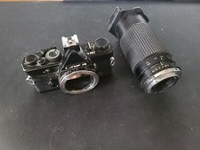 OLYMPUS OM-1 Black SLR Film Camera w/ RMC Tokina 80-200mm Lens