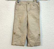 Janie And Jack Boy Khaki Linen Cotton Tan Pants 18 To 24 Months