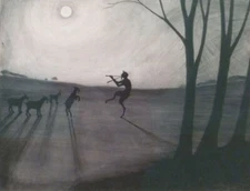 Faun By Moonlight Art Print – Léon Spillaert, 1900, Moonlit Faun Flute