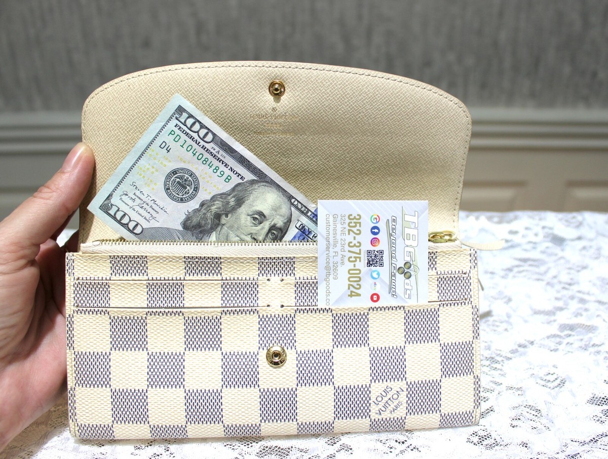 Authentic Louis Vuitton Emilie Wallet Damier Azur Coated Canvas Designer LV