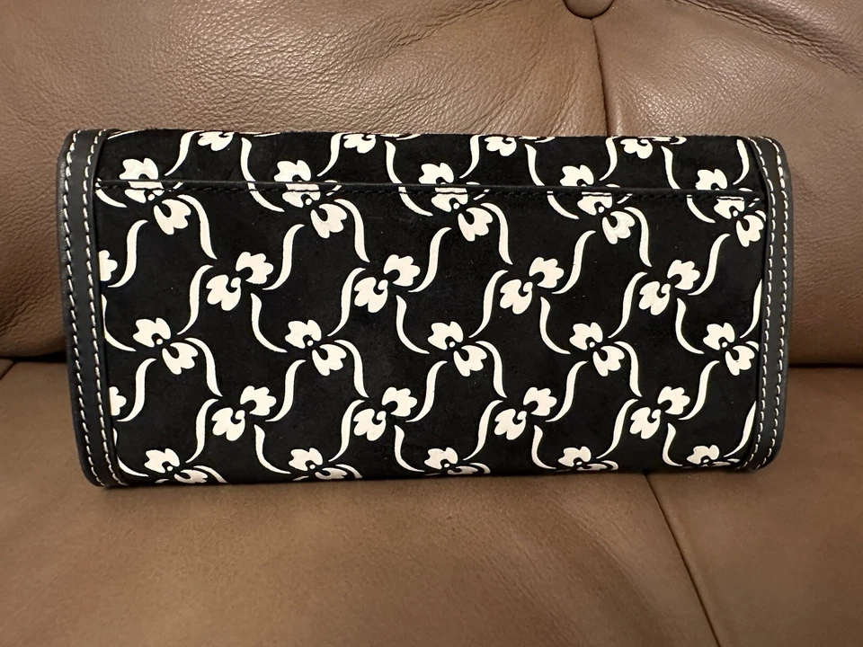 Tory Burch Juliette Cartera Cadena Floral Negra Japonesa Floral Pequeña Negra/Blanca Foto 4 de 4